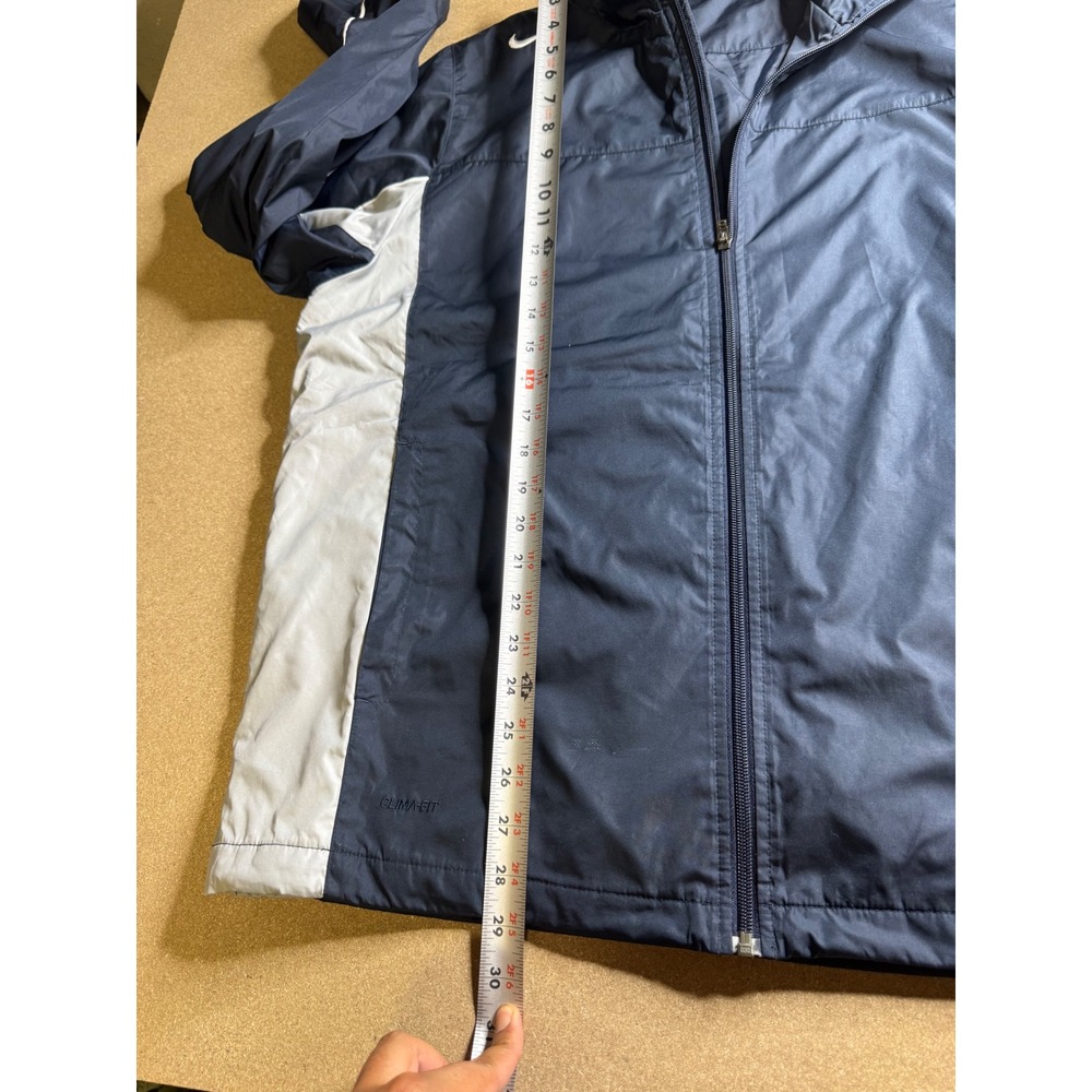 Nike Clima-FIT Windbreaker Jacket Mens Large Navy Blue Grey Full Zip Track Coat - Picture 5 of 10